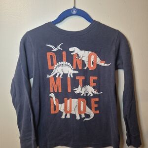 Carter's Kids Dino-Mite Dude Long Sleeve Top - Navy
